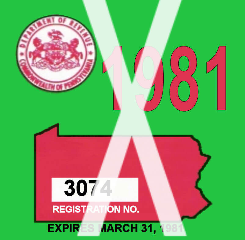 (image for) 1981 Pennsylvania REGISTRATION Sticker